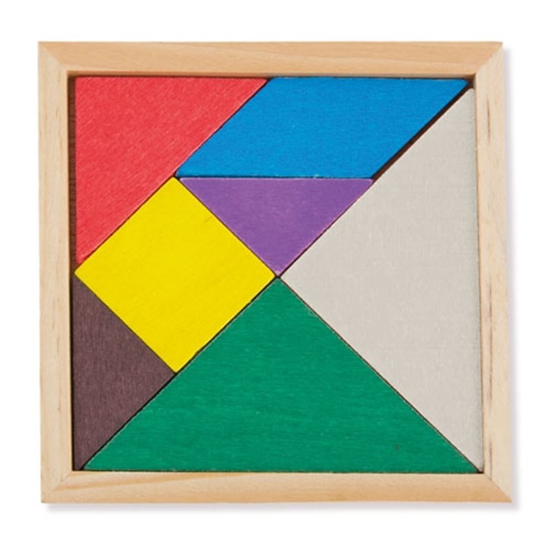 Puzzle de madera con piezas de colores tipo tangram para hacer figuras · Koala Rojo, Merchandising promocional y personalizado