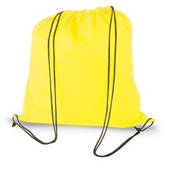 Bolsa mochila cuerdas en non woven amarillo con cordones negros · Merchandising promocional de Mochila cuerdas · Koala Rojo