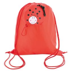 Bolsa mochila Mariquita de cuerdas infantil y plegable con mosquetón · Merchandising promocional de Mochila cuerdas · Koala Rojo